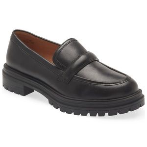 NEW Madewell The Bradley lugsole loafers black 9